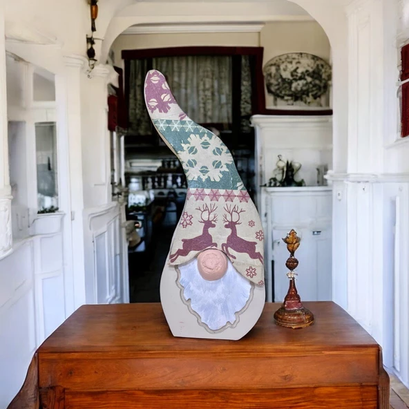 Gnome, Burnuk, Sakallı Kafadar Geyikler Ahşap Dekor - 4
