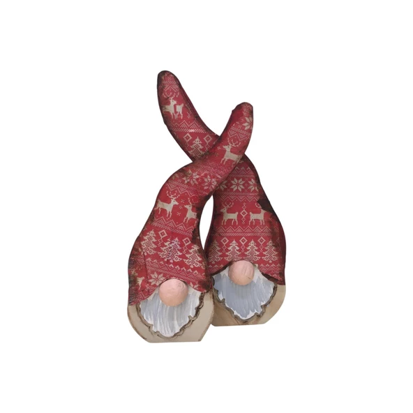 Gnome, Burnuk, Sakallı Kafadar Kar Taneleri Ahşap Dekor - 9