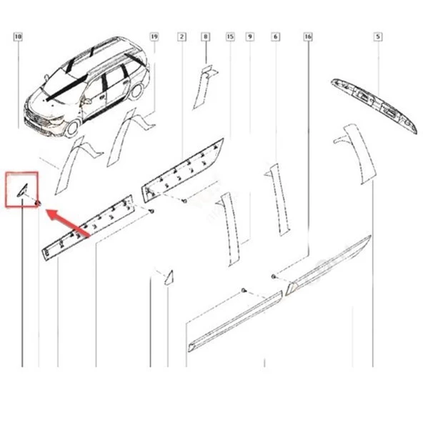 Dacia Dokker Kapi Ayna Kapak Sağ (2001-2022) 1.6, 1.5 DCI 638743083R - Resim 2