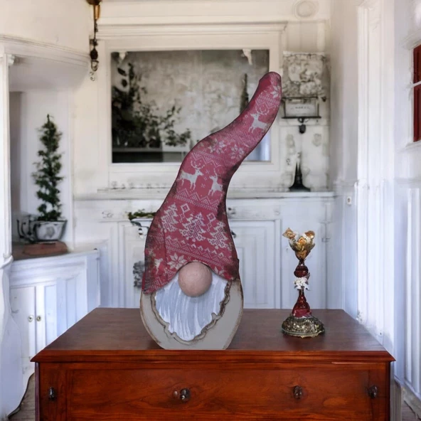 Gnome, Burnuk, Sakallı Kafadar Kar Taneleri Ahşap Dekor - 2