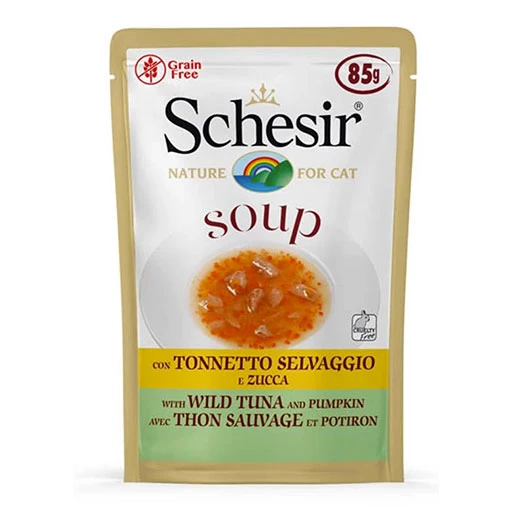 Schesir Ton Balıklı ve Bal Kabaklı Tahılsız Yetişkin Kedi Çorbası 85 Gr