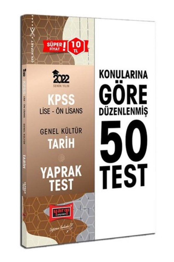 YARGI KPSS GK TARİH LİSE ÖNLİS.YAPRAK TEST-2022