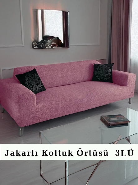 upmall Jakarlı Koltuk Örtüsü , Kanepe Örtüsü ,chester Örtüsü Koltuk Kılıfı 3 Kişilik Bir Adet - 5