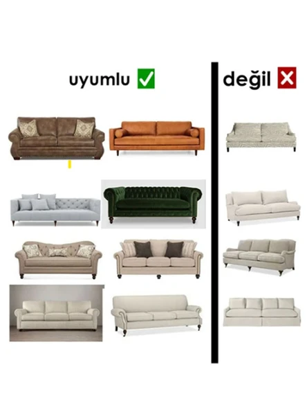 upmall Jakarlı Koltuk Örtüsü , Kanepe Örtüsü ,chester Örtüsü Koltuk Kılıfı 3 Kişilik Bir Adet - 12