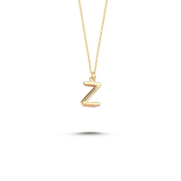 14 Ayar Altın Z Harf Kolye - Resim 2