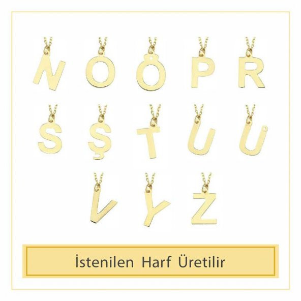 14 Ayar Altın T Harfli Kolye - 4