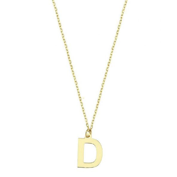 14 Ayar Altın D Harfli Kolye - Resim 2