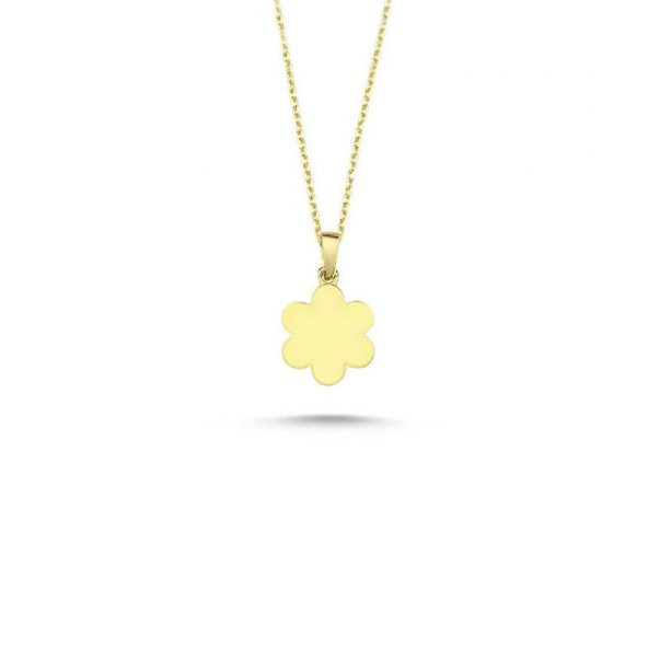14 Ayar Altın Çiçek Figürlü Kolye - Resim 2