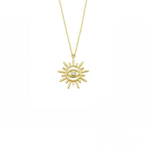 14 Ayar Altın Taşlı Göz Kolye ürün görseli