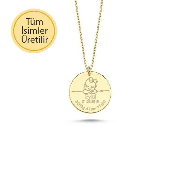 14 Ayar Altın Yeni Doğan Bebek Kolye