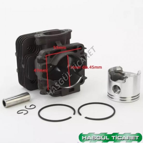 Hsgl Oleo Mac 753T 755 8530 BP 453 Motorlu Tırpan Silindir Piston Seti 45 mm - 5