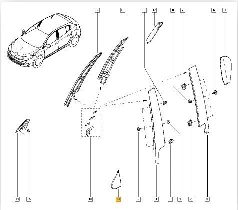 Renault Megane Kapi Ayna Kapak Sol (2009-2014) 1.6, 1.5 DCI 638750012R - Resim 2