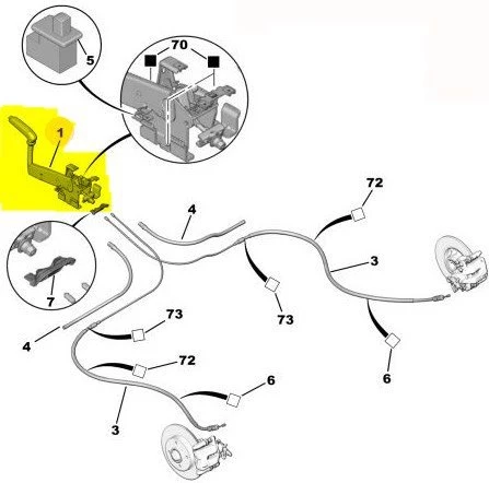 Peugeot 308 El Fren Tabancasi Müşür (2007-2014) 1.6, 1.6 HDI, 1.6 VTI, 1.6 L THP 4701C7 ürün görseli