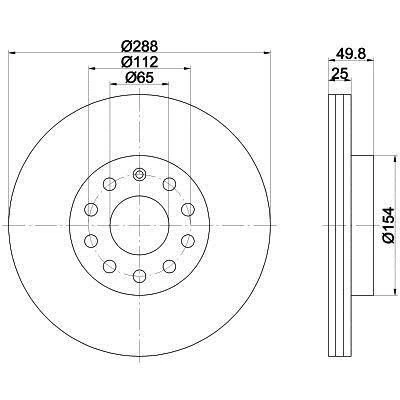 Volkswagen Eos Ön Fren Disk (2007-2011) 1.4TSI, 1.6 FSI 1K0615301K - 2