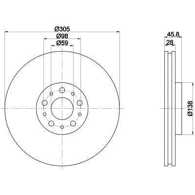 Fiat 500L Ön Fren Disk (2012-2020) 1.6 JTD 51897455 ürün görseli