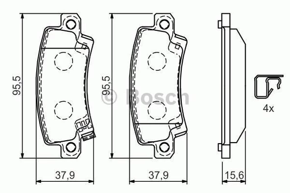 Toyota Corolla Arka Fren Balatasi (2002-2008) 1.6, 1.4 0446602020 - 2