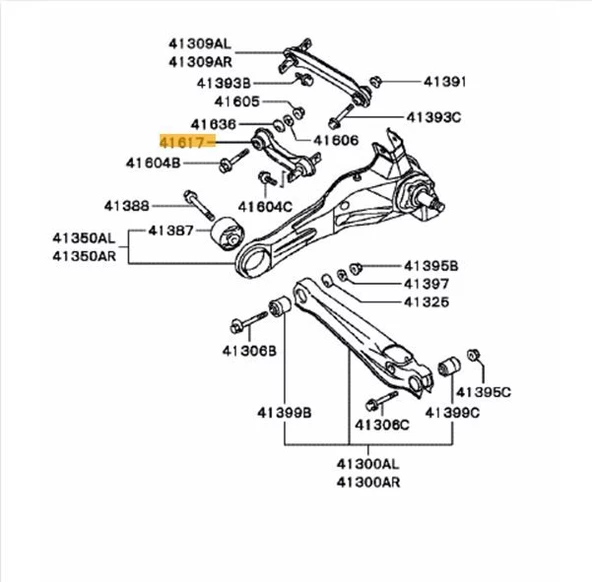 Mitsubishi Carisma Salincak Arka Sol (1996-2005) 1.9, 1.6, 1.8 MB809222