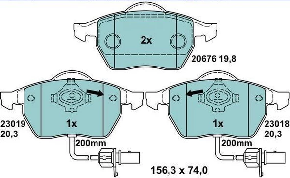 Audi A6 Ön Fren Balata (1998-2011) 1.8, 2.8, 1.9 TDI, 2.0 TDI 4B0698151 - Resim 2