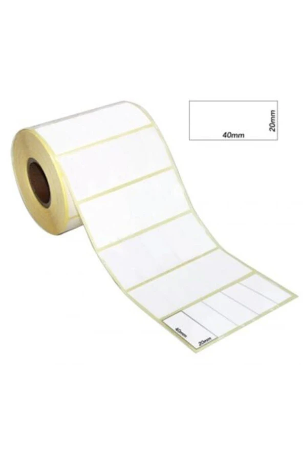 Tanex Barkod Etiketi Termal Eco 20x40 MM 25 MM Çap 5000 Lİ 5 Lİ (4 Lü Paket)