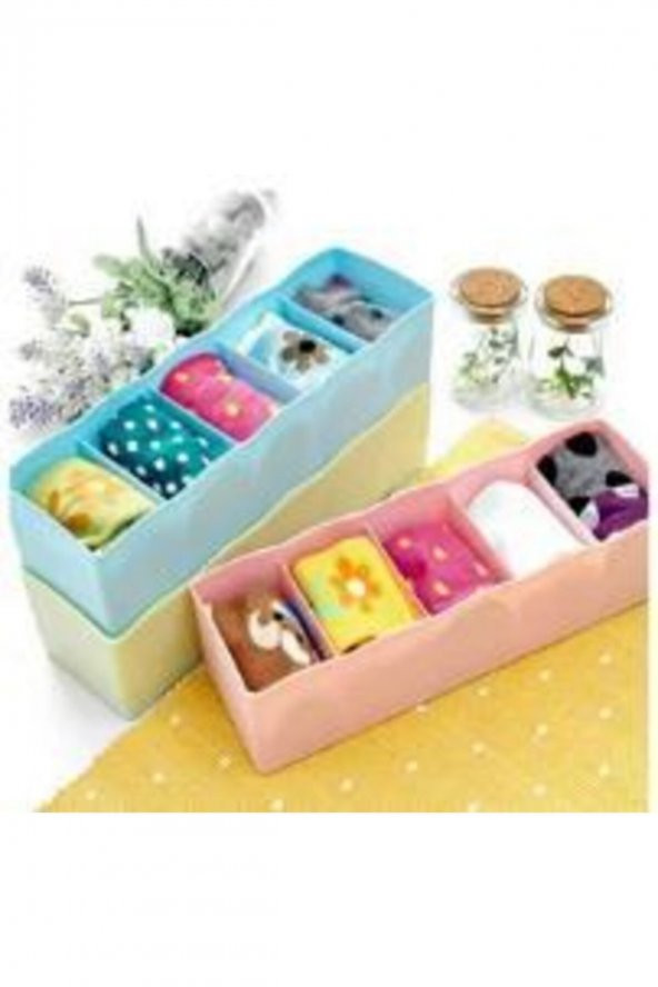 Organizer Çekmece Içi Çorap Kravat Aksesuar Düzenleyici 5 Bölmeli - 2