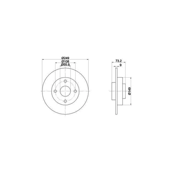 Peugeot 308 Arka Fren Diski (2007-2014) 1.6, 1.6 HDI, 1.6 VTI, 1.6 L THP 424966 ürün görseli