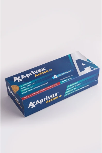 APRİVEX L-KARNİTİN ALFA LİPOİK ASİT KOENZİM Q10 PROBİYOTİK MİKROORGANİZMA 30 SAŞE - 2
