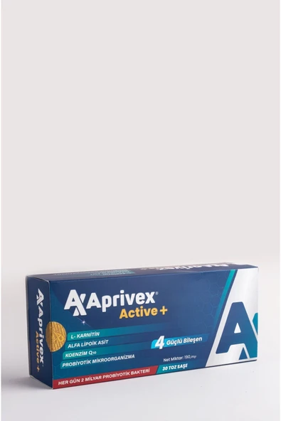 APRİVEX L-KARNİTİN ALFA LİPOİK ASİT KOENZİM Q10 PROBİYOTİK MİKROORGANİZMA 30 SAŞE - 5