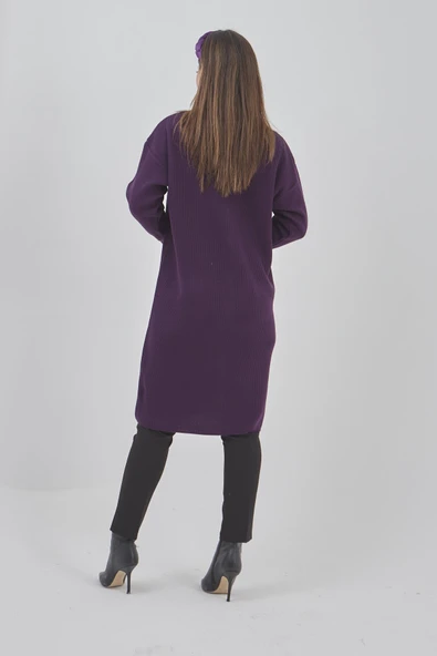 Kadın Uzun Triko Mevsimlik Cepli Düğmeli Likralı Hırka 57997519 ürün görseli