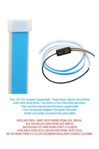OTO MOTTO Bagaj Altı Kayan Led Kayar Led 120 cm Çok Fonksiyonlu Bagaj Ledi - 3