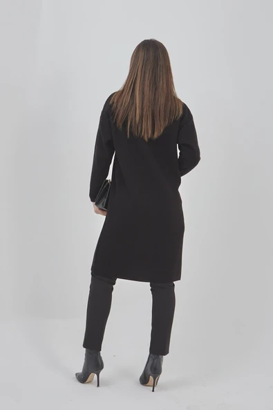 Kadın Uzun Triko Mevsimlik Cepli Düğmeli Likralı Hırka 57997519 - 10