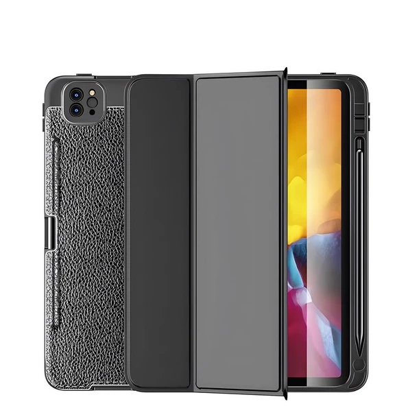 iPad Pro 12.9 2021 (5.Nesil) Kılıf Deri Görünümlü Şık Tasarım Tablet Kılıfı - 3