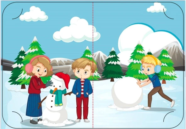 Kartopu Yuvarlayan Çocuklar 20 Adet Karne Kılıfı