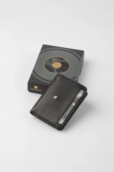 CENGİZ PAKEL Küçük Boy Erkek Portföy13701 Siyah-Yeşil - 4