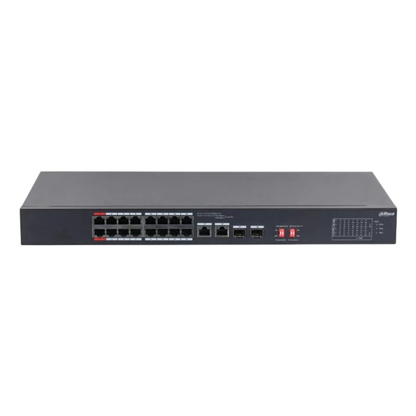 Dahua S3218-16et-135 , 16 Port, Megabit, 16 Port Poe, 135w, +2 Port Gigabit Sfp, +2 Port Gigabit Uplink, Longe Range 250