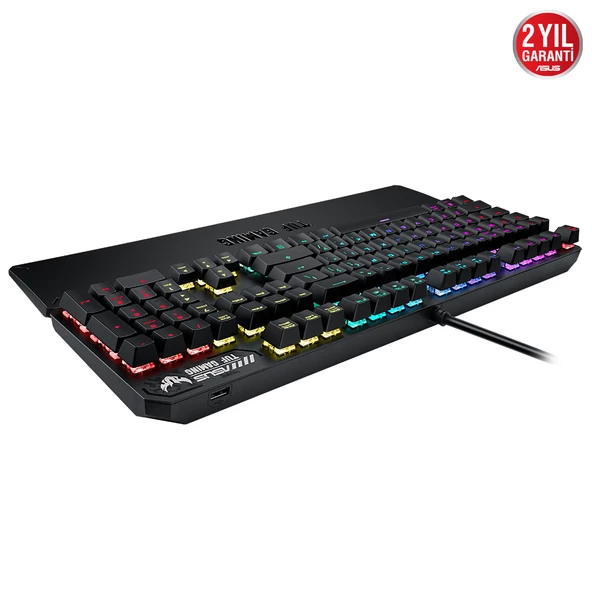 ASUS TUF GAMING K3 AURA SYNC RGB OPTIK MEKANIK TURKCE OYUNCU KLAVYESI BILEK DESTEGI SUYA VE TOZA DAYANIKLI RED SWITCH - 5