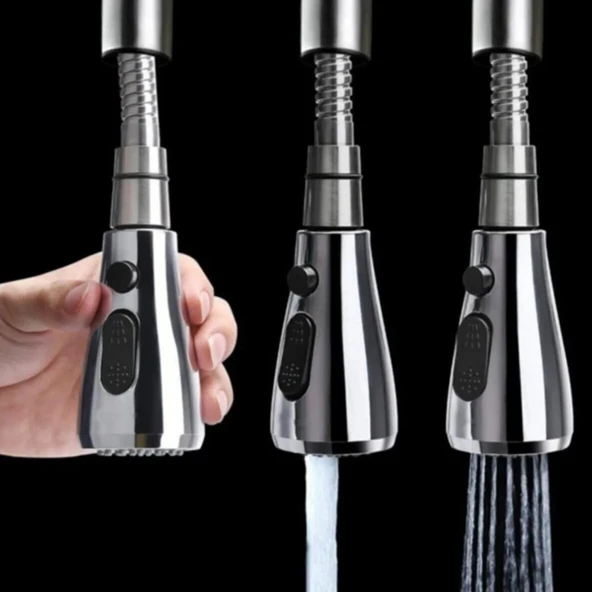 Karizma Lüx Endüstriyel Spiralli Mutfak Evye Bataryası El Duşu 3fonksiyonlu - Resim 6