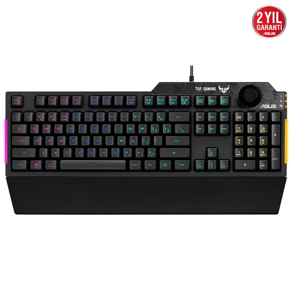 ASUS TUF GAMING K1 RGB MECH BRANE TURKCE OYUNCU KLAVYESI OZEL SES DUGMESI YAN ISIK CUBUGU ARMOURY CREATE OZELLIKLI SUYA VE TOZA DAYANIKLI - 2