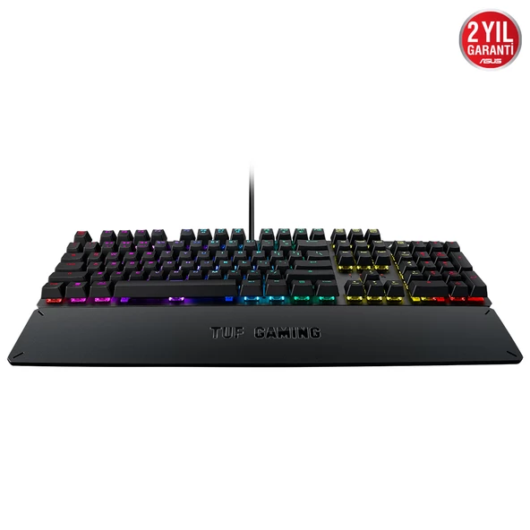 ASUS TUF GAMING K3 AURA SYNC RGB OPTIK MEKANIK TURKCE OYUNCU KLAVYESI BILEK DESTEGI SUYA VE TOZA DAYANIKLI RED SWITCH - 3