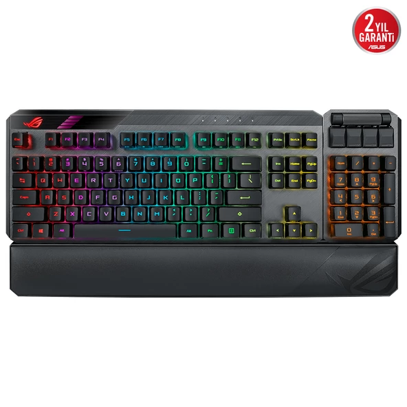 ASUS ROG CLAYMORE II AURA SYNC RGB BİLEK DESTEĞİ MEKANİK OYUNCU KLAVYE TÜRKÇE TUŞ DİZİLİMİ ROG RX RED SWITCH