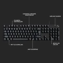 LOGITECH G413 SE AYDINLATMALI TAM BOYUTLU TÜRKÇE Q MEKANİK OYUN KLAVYESİ - SİYAH 920-010556 - 4