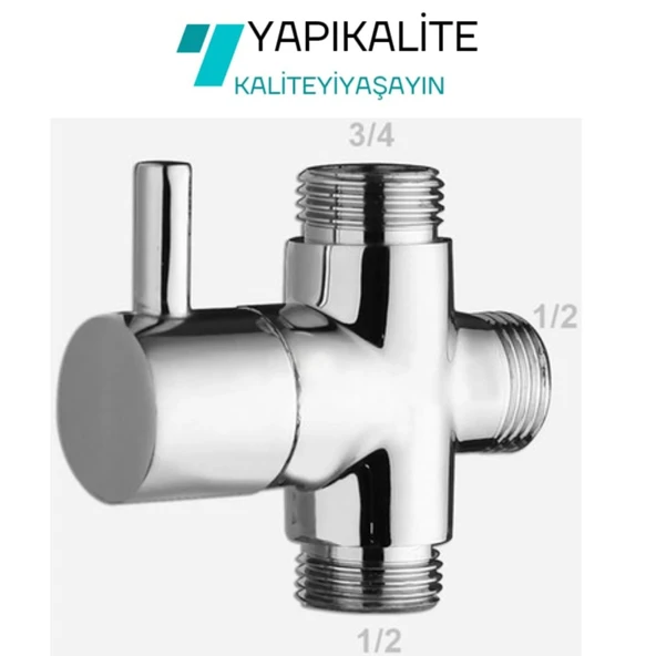 Banyo Robot Duş Seti Yönlendirici Musluk 3/4x1/2x1/2 ürün görseli