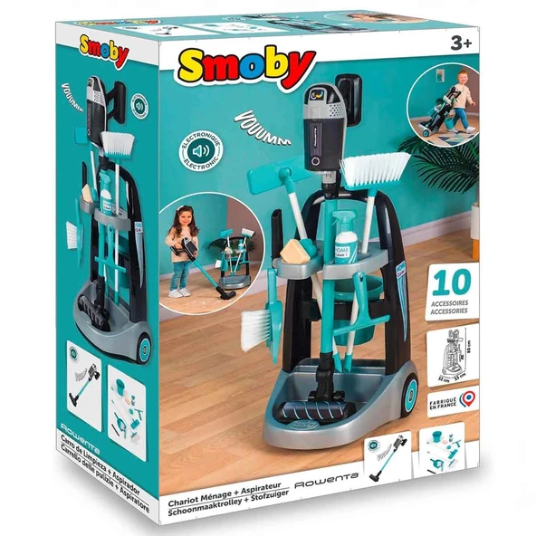 Smoby Rowenta Arabalı Elektrikli Süpürge 7600330319 - 7