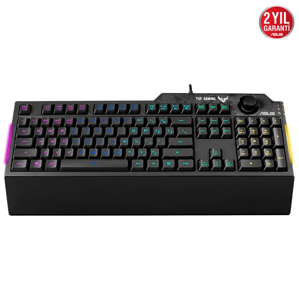ASUS TUF GAMING K1 RGB MECH BRANE TURKCE OYUNCU KLAVYESI OZEL SES DUGMESI YAN ISIK CUBUGU ARMOURY CREATE OZELLIKLI SUYA VE TOZA DAYANIKLI - 3