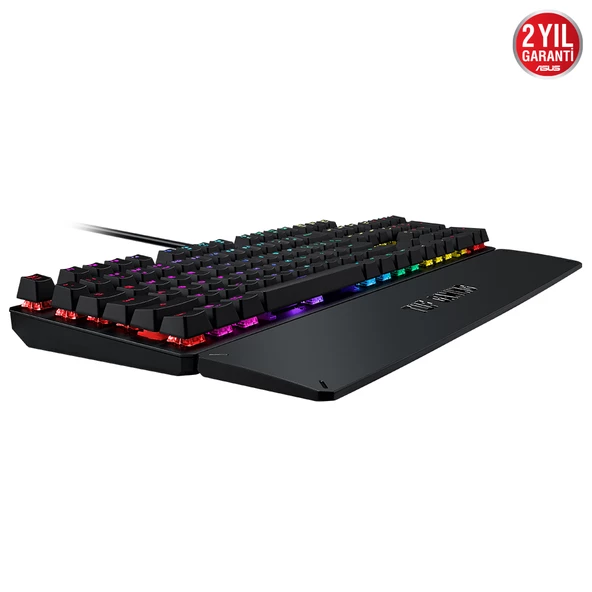 ASUS TUF GAMING K3 AURA SYNC RGB OPTIK MEKANIK TURKCE OYUNCU KLAVYESI BILEK DESTEGI SUYA VE TOZA DAYANIKLI RED SWITCH - 4