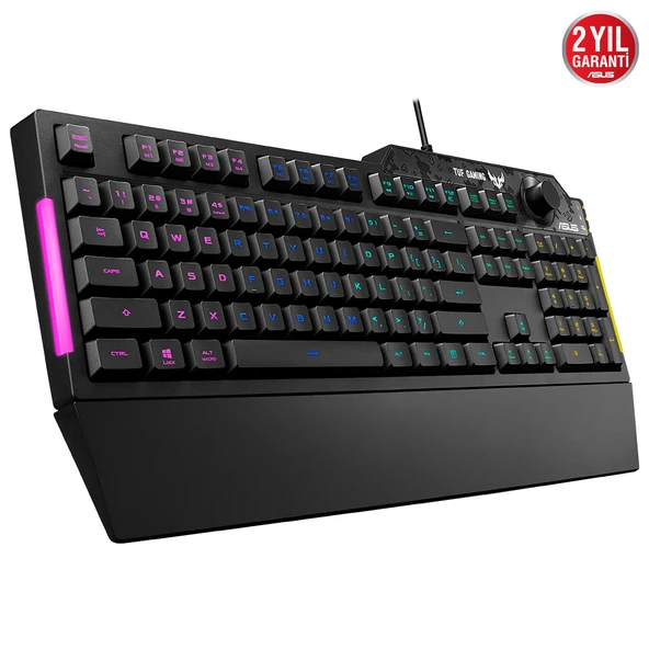 ASUS TUF GAMING K1 RGB MECH BRANE TURKCE OYUNCU KLAVYESI OZEL SES DUGMESI YAN ISIK CUBUGU ARMOURY CREATE OZELLIKLI SUYA VE TOZA DAYANIKLI - 5