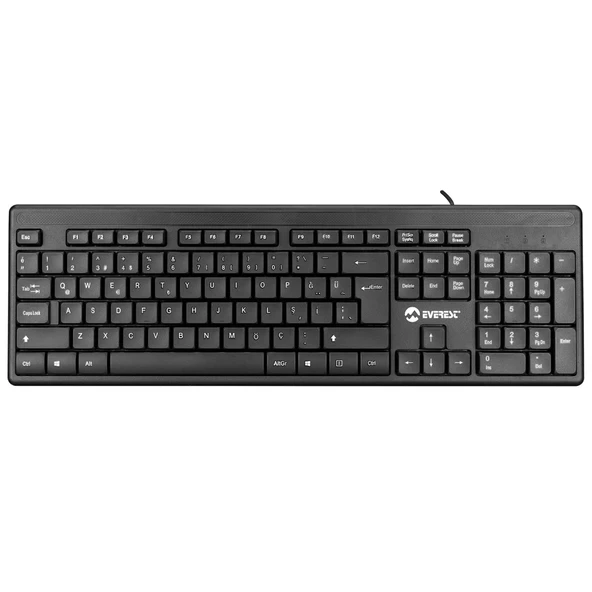 Everest Kb-1002, Usb Kablolu, Türkçe Q, Standart Klavye (siyah)