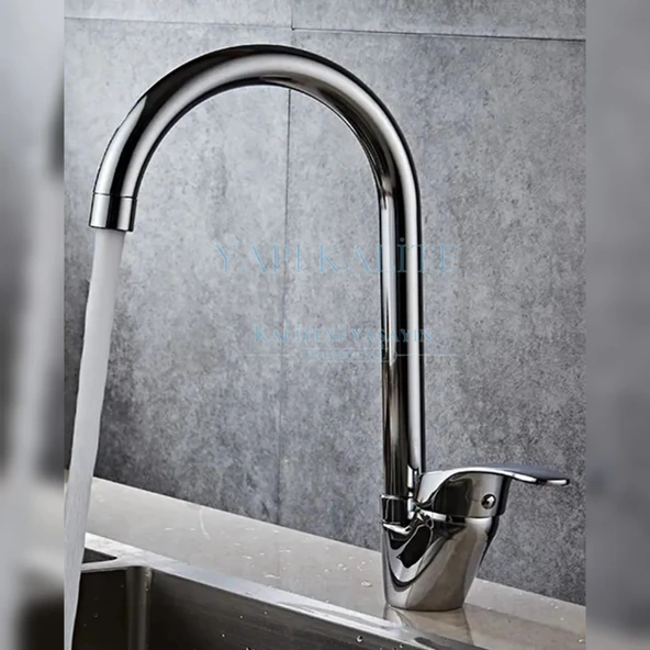 Ay Kollu Delta Borulu Mix Kuğu Aç Kapa Krom Mutfak Evye Bataryası - Resim 2