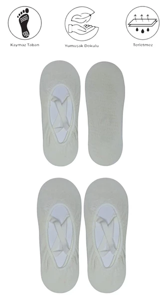 2 Adet Bayan Kaydırmaz Tabanlı Yoga Pilates Fitness Dans ve Spor Çorabı - 2