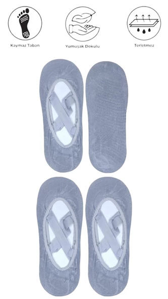 2 Adet Bayan Kaydırmaz Tabanlı Yoga Pilates Fitness Dans ve Spor Çorabı - 4