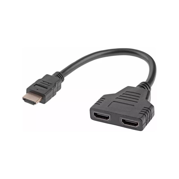 HDMI ERKEK-HDMI DİŞİ X 2 ADAPTÖR 30 CM KABLO ÇİPSETLİ HDMI ÇOKLAYICI (Hdmi Çoklayıcı)